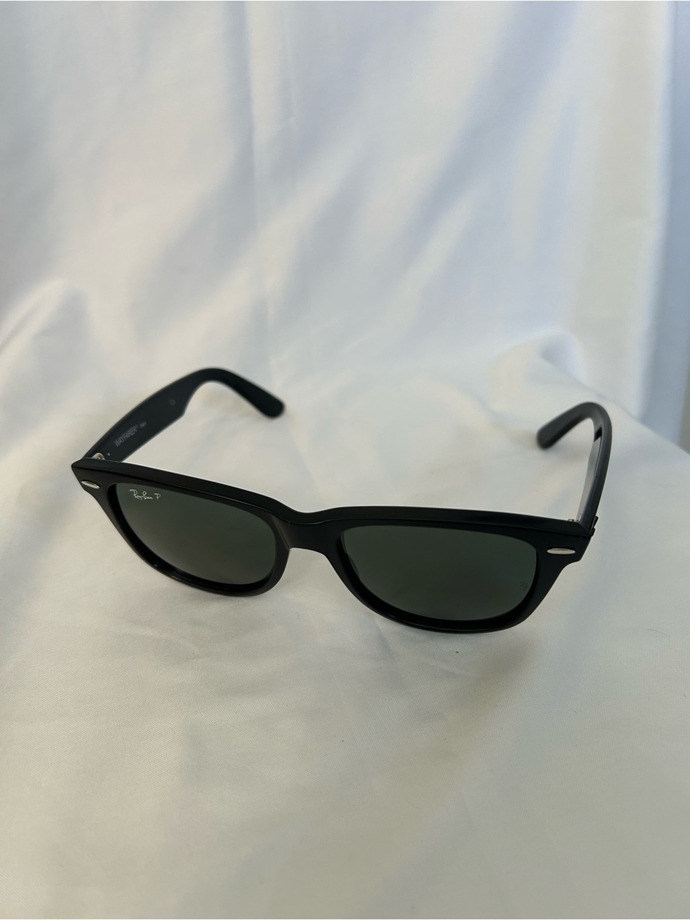 Original Ray-Ban Forward Slanting Black Frame Sunglasses with Dark Green Lenses